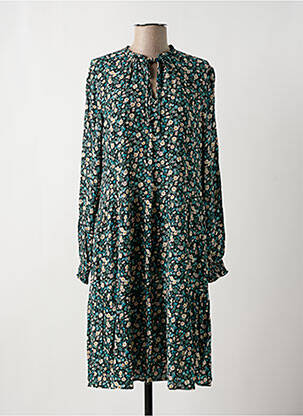 Rochie midi imprimeu floral mâneci lungi albastru OUI femeie