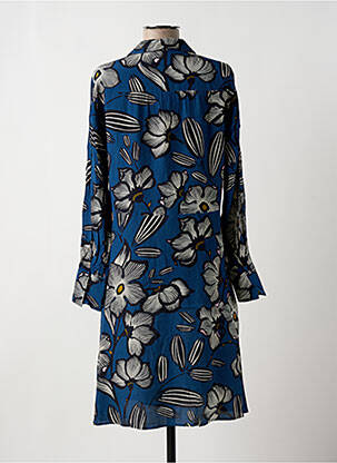 Rochie midi imprimeu floral mâneci lungi albastru HARTFORD femeie