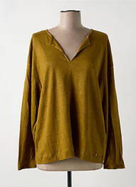 Top guler în v mâneci lungi verde DES PETITS HAUTS femeie