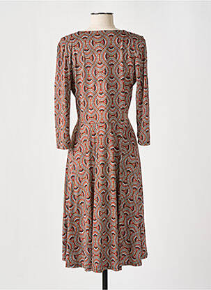 Rochie midi mâneci 3/4 mâneci 3/4 portocaliu JULIE GUERLANDE femeie