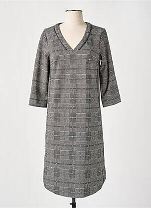 Rochie midi mâneci 3/4 mâneci 3/4 gri C'EST BEAU LA VIE femeie