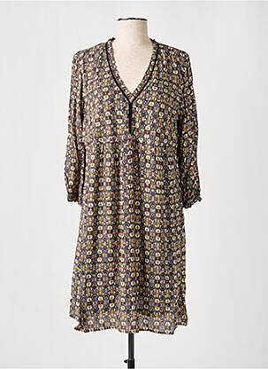 Rochie scurtă mâneci 3/4 mâneci 3/4 maro C'EST BEAU LA VIE femeie
