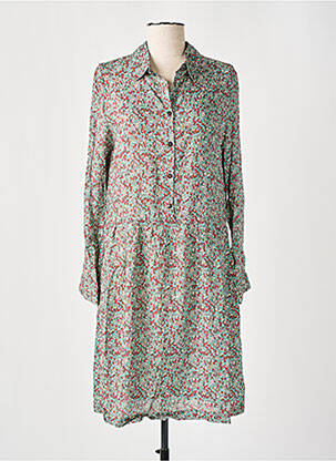 Rochie midi imprimeu floral mâneci lungi portocalie LE PETIT BAIGNEUR femeie