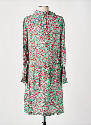 Rochie midi imprimeu floral mâneci lungi portocalie LE PETIT BAIGNEUR femeie