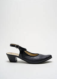 Pantofi cu toc țesătură satinată toc de 4 la 6 cm negru GEO-REINO femme