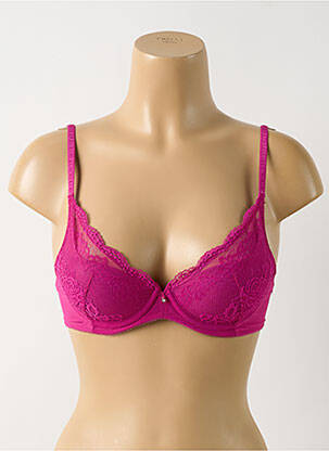 Sutien efect material satinat top sutien push-up roz WACOAL femeie