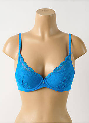 Sutien efect material satinat top sutien push-up albastru WACOAL femeie