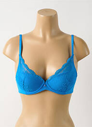 Sutien efect material satinat top sutien push-up albastru WACOAL femme