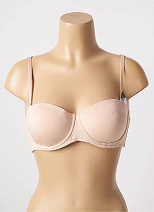 Sutien efect material satinat top sutien push-up culoare piersică STEFFY femeie