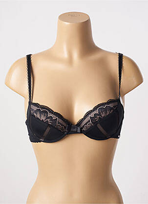 Sutien efect material satinat top sutien push-up negru STEFFY femeie