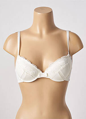 Sutien efect material satinat top sutien push-up bej STEFFY femeie