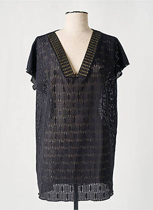 Rochie de plajă mâneci scurte negru NURIA FERRER femeie