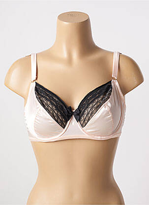 Sutien efect material satinat roz LOU femeie