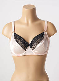 Sutien efect material satinat roz LOU femme