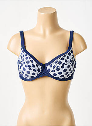 Sutien de costum de baie elasticitate sutien cupe întregi cu decolteu înalt albastru ROSE POMME femeie