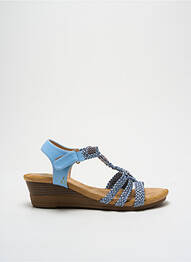 Sandale/pantofi decupați material neted toc de 4 la 6 cm albastru ELUE PAR NOUS femme