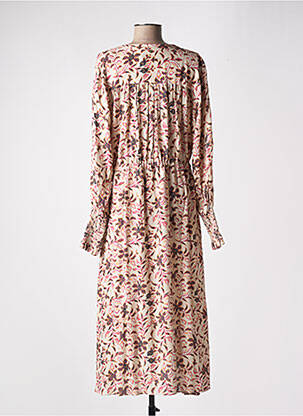 Rochie midi imprimeu floral mâneci lungi bej MOS MOSH femeie