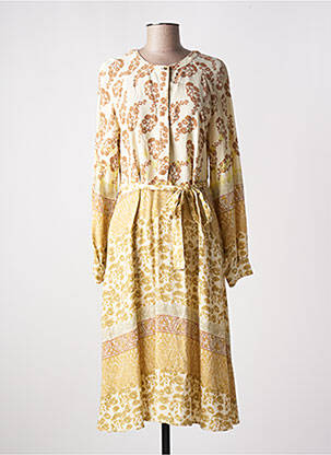 Rochie midi imprimeu floral mâneci lungi bej WHITE STUFF femeie