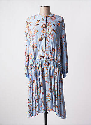 Rochie midi imprimeu floral mâneci lungi albastru MOS MOSH femeie