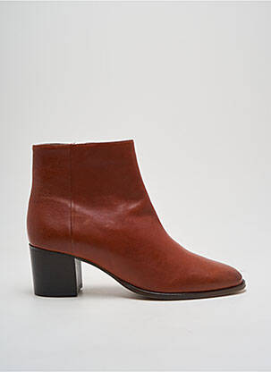 Botine/ghete material neted toc de 4 la 6 cm maro MAISON TOUFET femeie