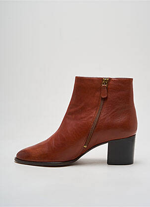 Botine/ghete material neted toc de 4 la 6 cm maro MAISON TOUFET femeie