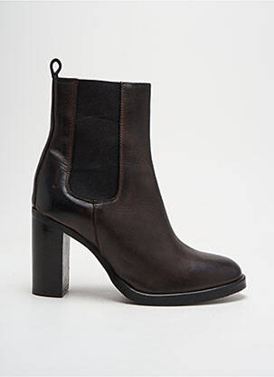 Botine/ghete material neted toc de 4 la 6 cm maro GIANNI CRASTO femeie