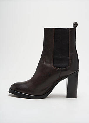 Botine/ghete material neted toc de 4 la 6 cm maro GIANNI CRASTO femeie