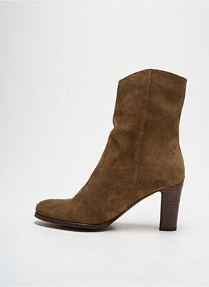 Botine/ghete nubuc toc de 7 la 9 cm maro ALIWELL femeie
