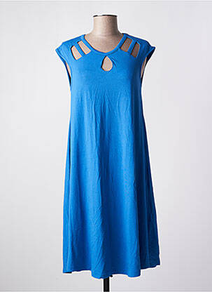 Rochie midi mâneci scurte mâneci scurte albastru MALOKA femeie