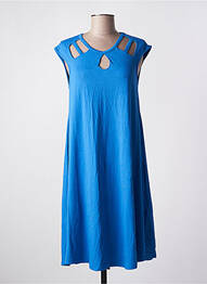 Rochie midi mâneci scurte mâneci scurte albastru MALOKA femeie