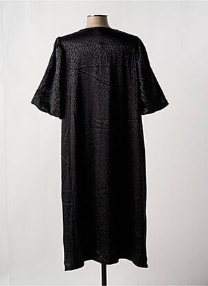 Rochie midi croială fluidă mâneci scurte negru ZHENZI femeie