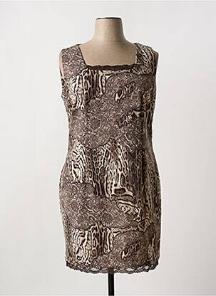 Rochie midi maro QUATRE VINGT JOURS femeie