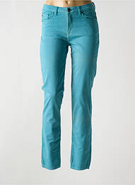 Pantalon slim țesătură poplin mărime normală albastru MENSI COLLEZIONE femme