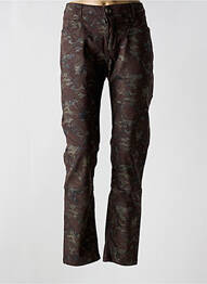 Pantalon slim țesătură poplin mărime normală maro MENSI COLLEZIONE femme