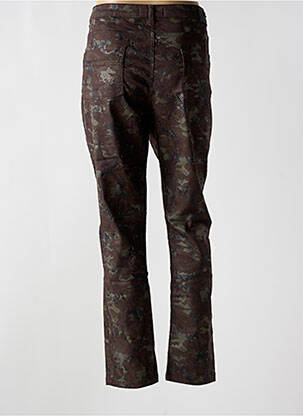 Pantalon slim țesătură poplin mărime normală maro MENSI COLLEZIONE femeie