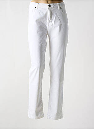 Pantalon slim țesătură poplin mărime normală alb MENSI COLLEZIONE femeie