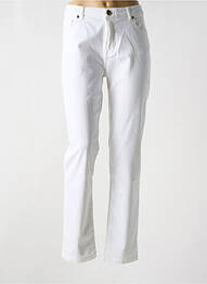 Pantalon slim țesătură poplin mărime normală alb MENSI COLLEZIONE femme