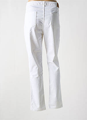 Pantalon slim țesătură poplin mărime normală alb MENSI COLLEZIONE femeie