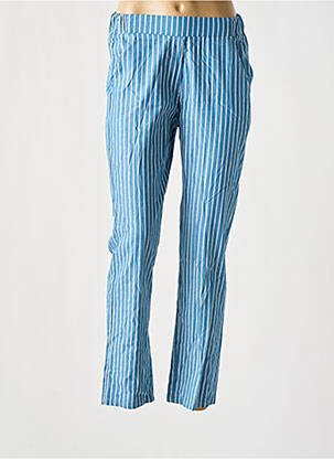 Pantalon drept țesătură poplin mărime normală albastru FLIRT COLLECTION femeie