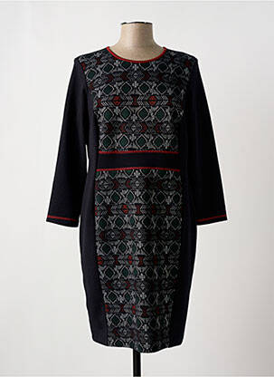 Rochie midi imprimeu fantezie mâneci lungi negru TELMAIL femeie