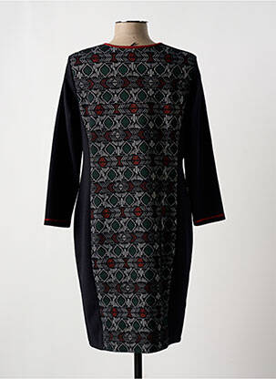 Rochie midi imprimeu fantezie mâneci lungi negru TELMAIL femeie