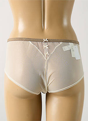 Shorty efect material satinat bej BARBARA femeie
