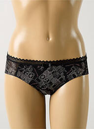 Shorty efect material satinat negru LOU femme