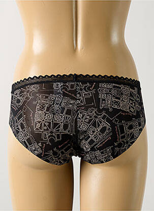 Shorty efect material satinat negru LOU femeie