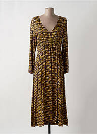 Rochie midi imprimeu fantezie mâneci lungi maro STELLA FOREST femeie