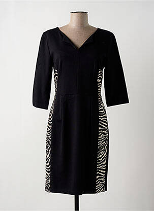 Rochie midi mâneci 3/4 mâneci 3/4 negru ELEONORA AMADEI femeie