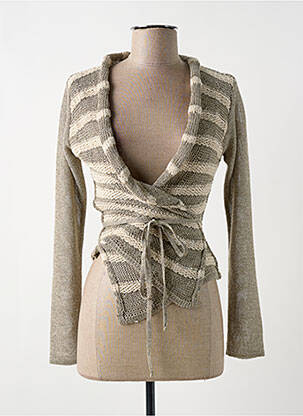 Cardigan petrecut bej SARAH PACINI femeie