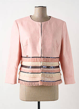 Jachete elegante guler rotund roz CRISTINA BARROS femeie