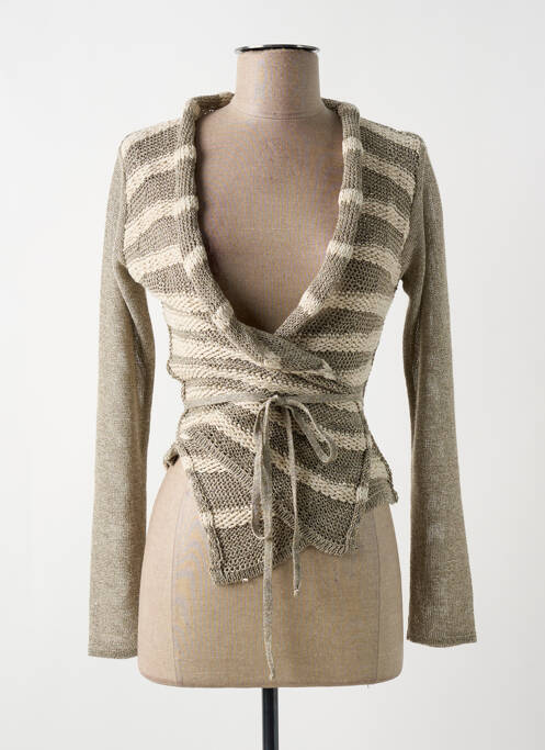 Cardigan petrecut croială cambrată bej SARAH PACINI femme