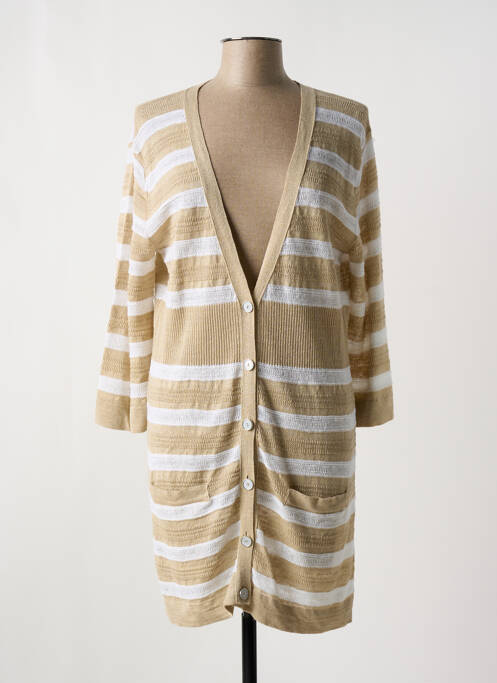 Vestă cu mâneci lungi bej WOM & NOW femeie